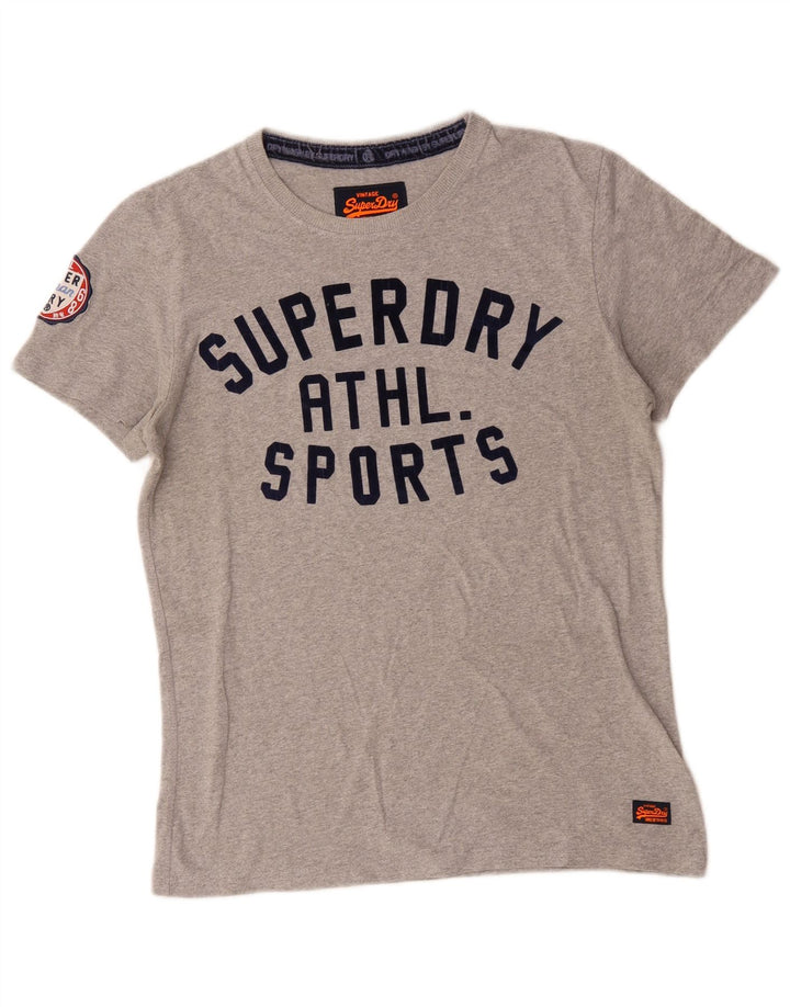 Superdry Herren Grafik-T-Shirt-Oberteil aus mittelgrauer Baumwolle