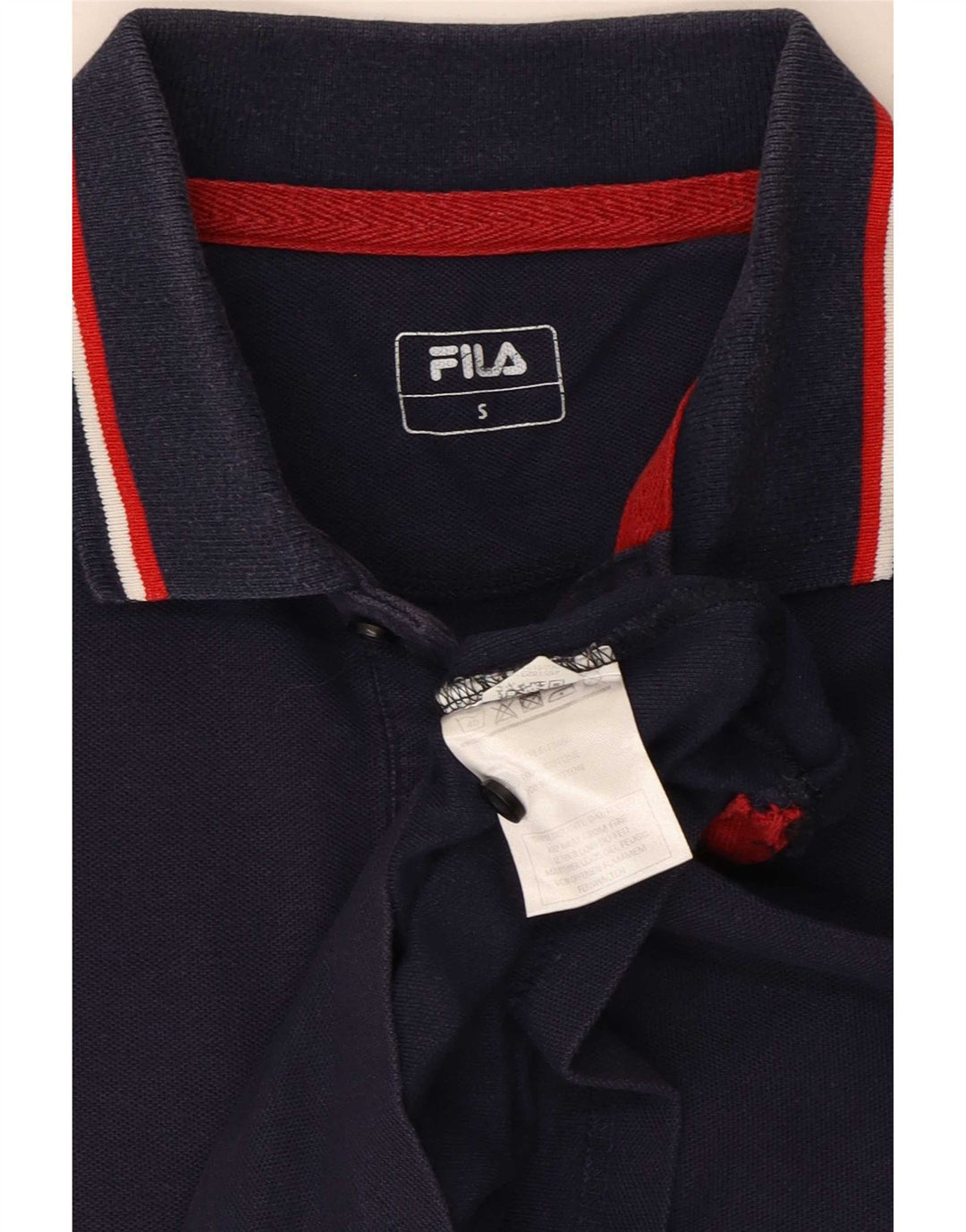 Fila Herren-Poloshirt, klein, marineblau, gestreift, Baumwolle