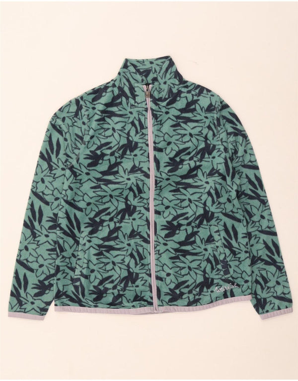 Weird Fish Damen-Fleecejacke, Gr. 14, groß, grün, geblümt, Polyester