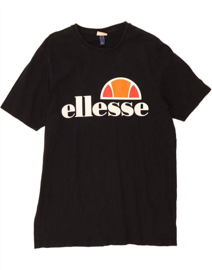 ELLESSE Mens Graphic T-Shirt Top Large Black Cotton Vintage Ellesse and Second-Hand Ellesse from Messina Hembry 