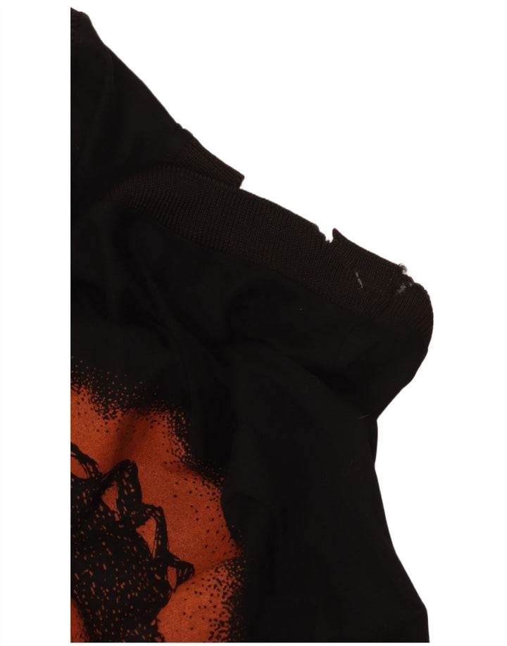 VINTAGE Damen Ärmelloses, grafisches Blasenkleid UK 14 Medium Schwarz