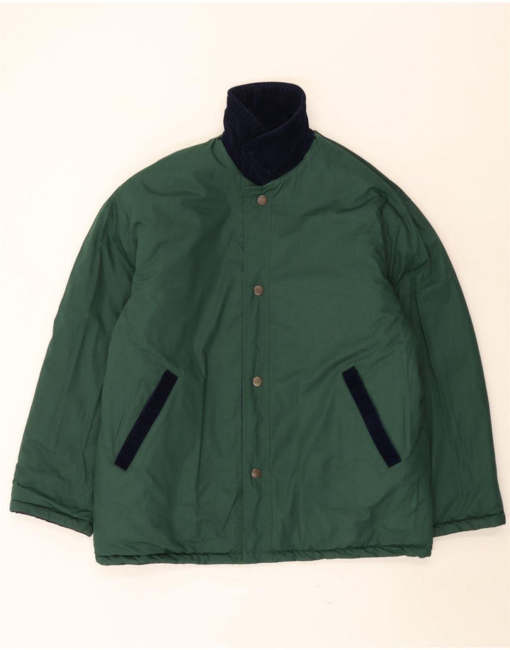 Vintage Herren Wende-Steppjacke UK 38 Medium Navy Blue Polyester