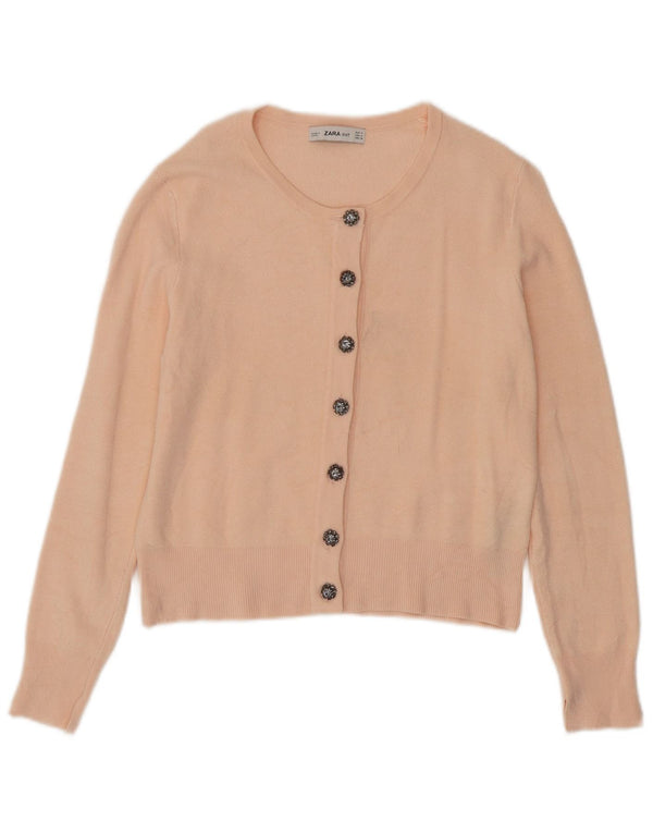 Zara Damen Strickjacke UK 12 Mittelrosa Viskose