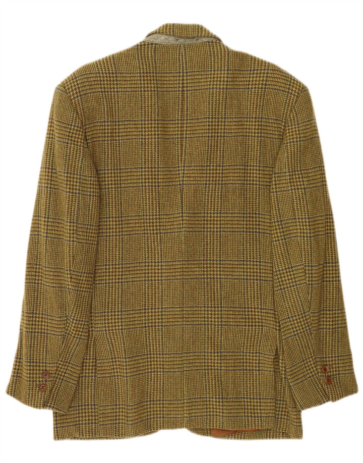 GB.PEDRINI Herren-Blazer mit 2 Knöpfen, IT 50, groß, grüner Hahnentrittmuster