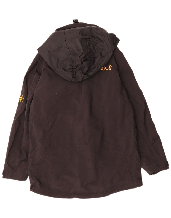 JACK WOLFSKIN Damen Übergroße Kapuzen-Regenjacke UK 8 Small Schwarz