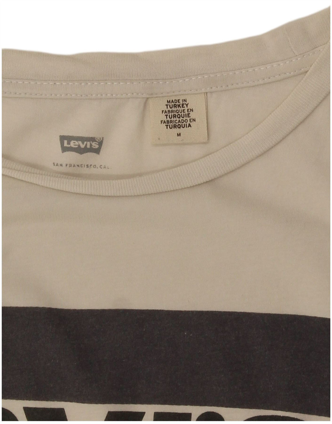 Levi's Damen Grafik-T-Shirt-Oberteil UK 14 Mittelweiß