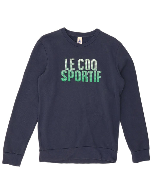 LE COQ SPORTIF Herren-Sweatshirt mit Grafik, Größe S, marineblaue Baumwolle