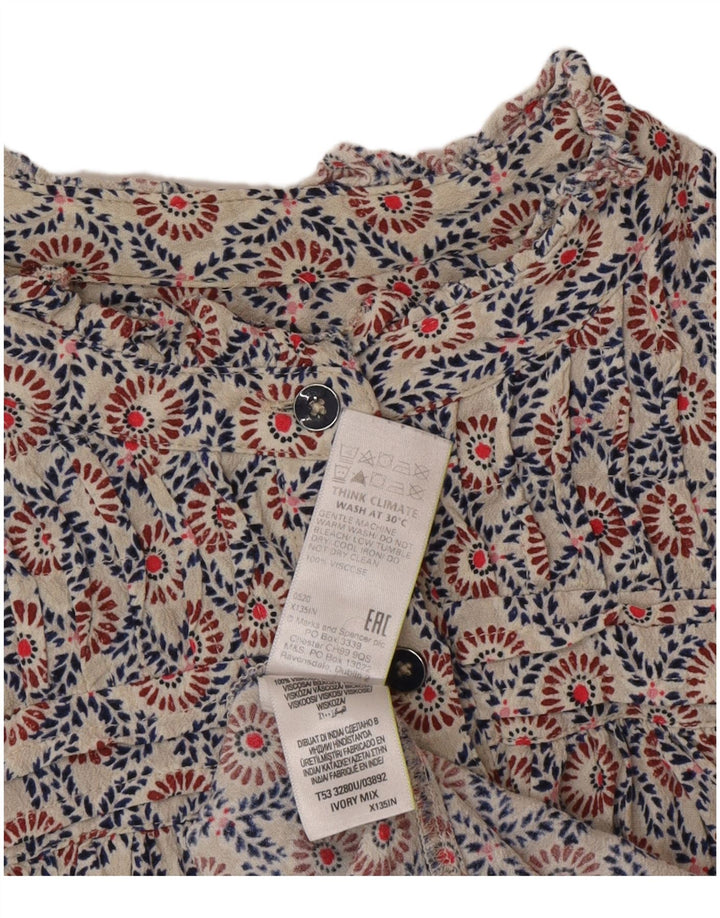 Marks & Spencer Damen-Stufenkleid, Größe 46, mehrfarbig, Bohemian-Stil