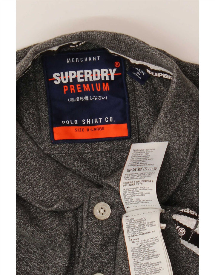 Superdry Herren-Poloshirt mit Grafik, XL, Grau, Baumwolle