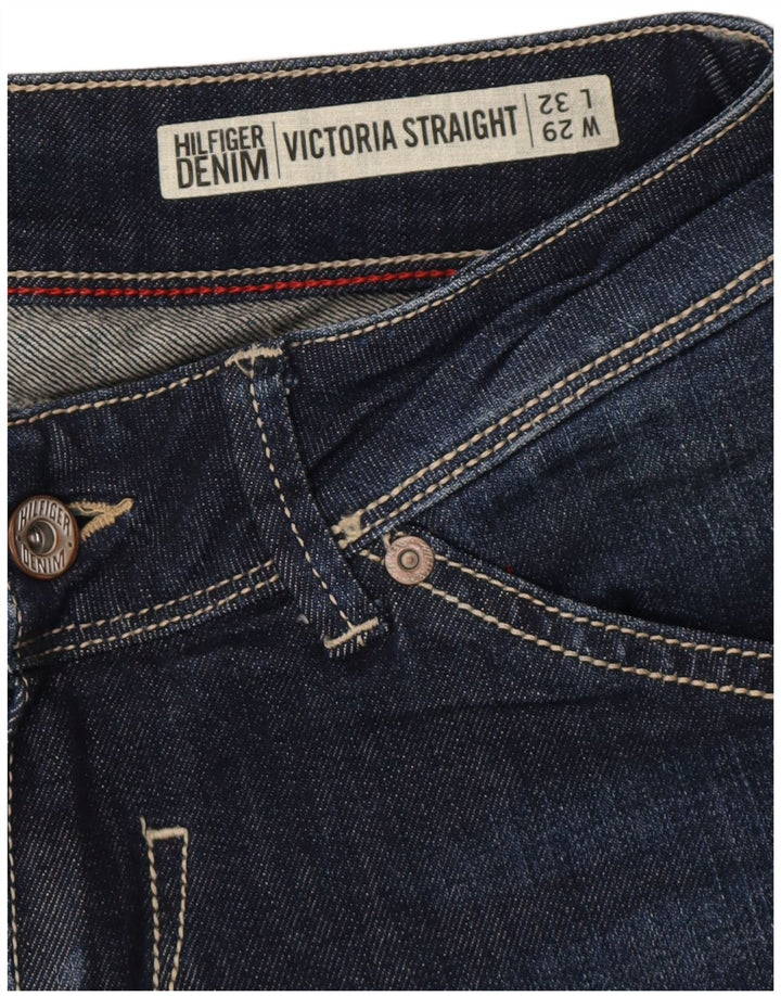 TOMMY HILFIGER Damen Victoria Straight Jeans W29 L32 Blaue Baumwolle