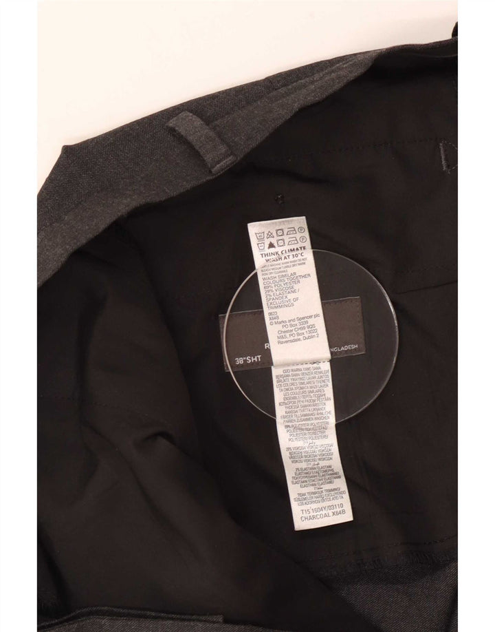 Marks & Spencer Herren-Anzughose in normaler Passform, W38 L29, grau, Polyester