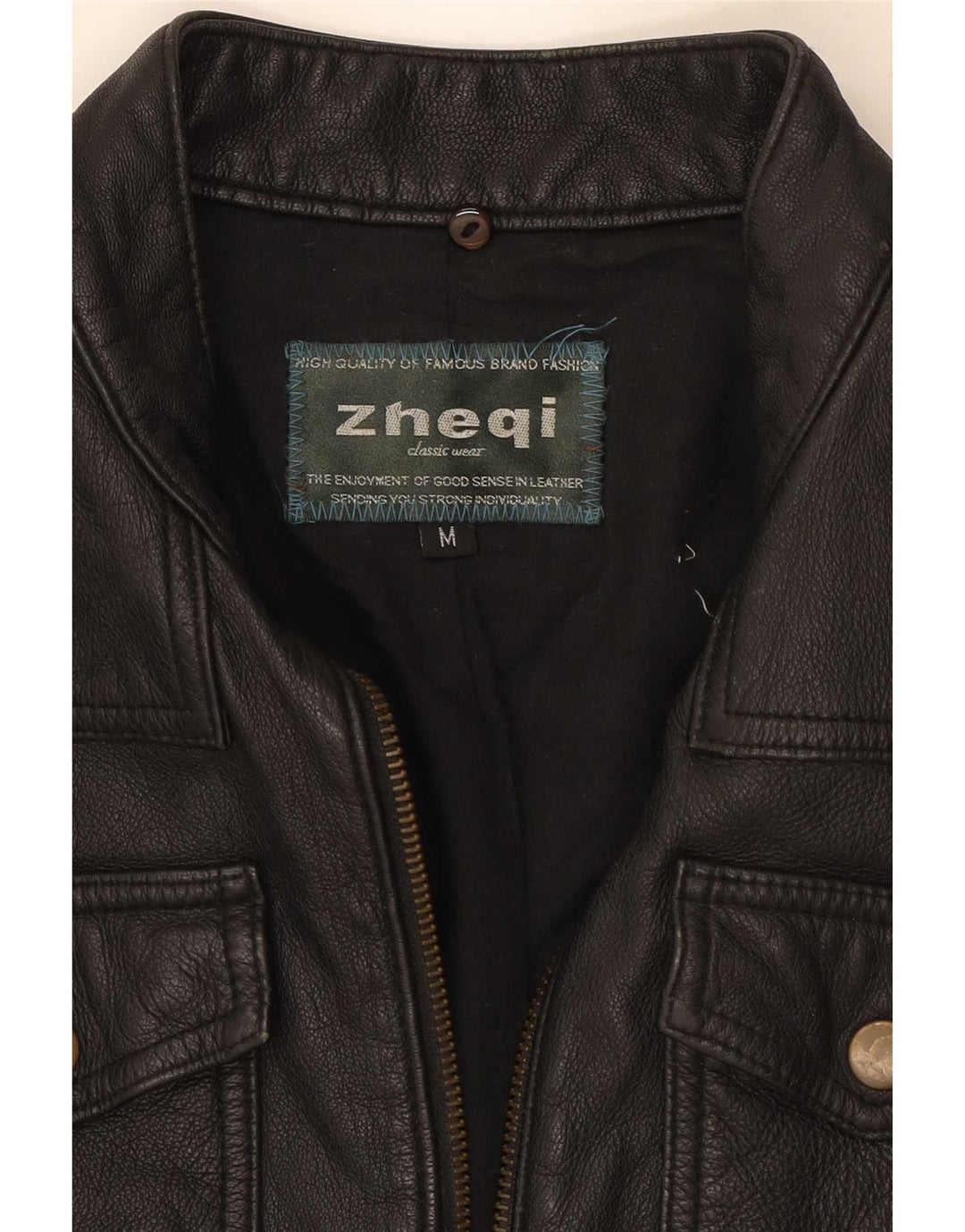 Vintage Damen Biker Lederjacke UK 12 Medium Schwarz