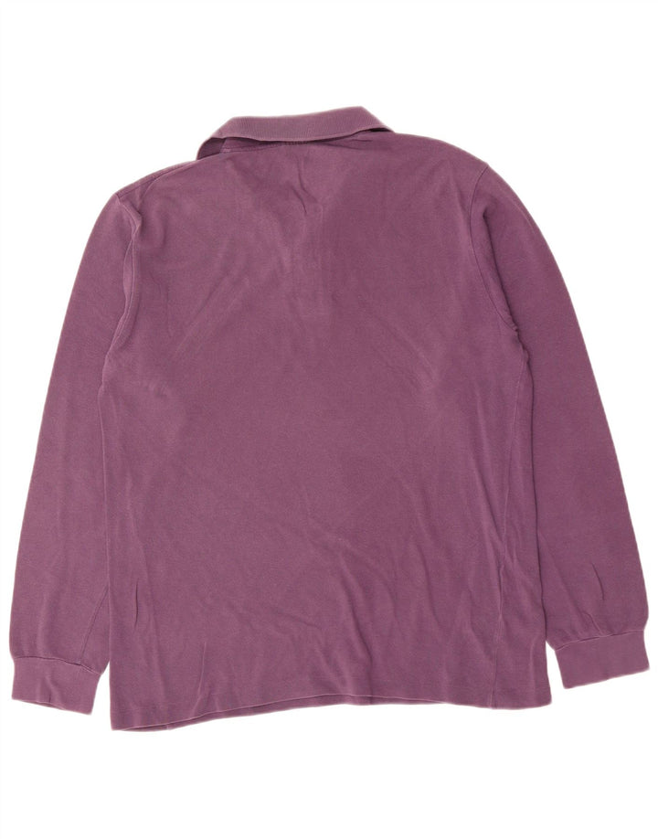 LACOSTE Herren-Langarm-Poloshirt aus mittelvioletter Baumwolle