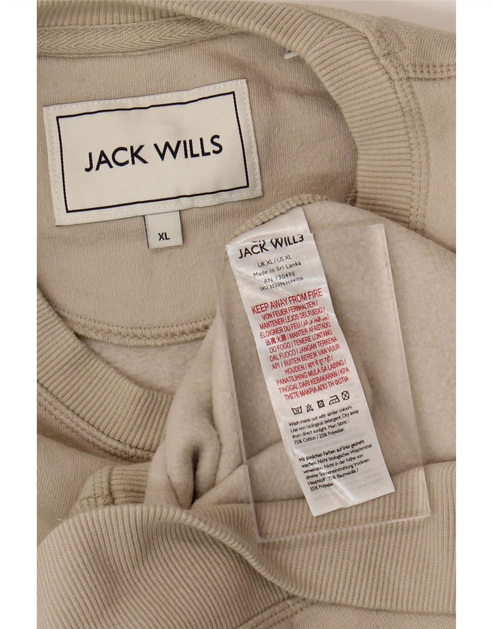 JACK WILLS Mens Sweatshirt Jumper XL Beige Cotton