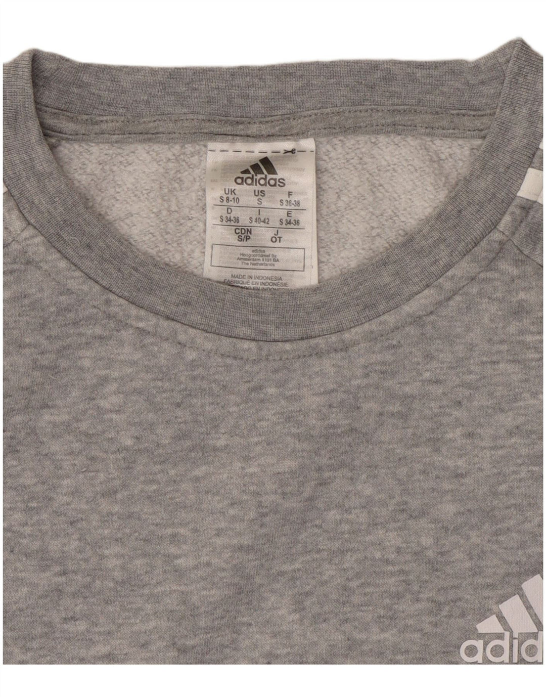 ADIDAS Damen-Sweatshirt in Übergröße, Gr. 8/10, Größe S, Grau meliert
