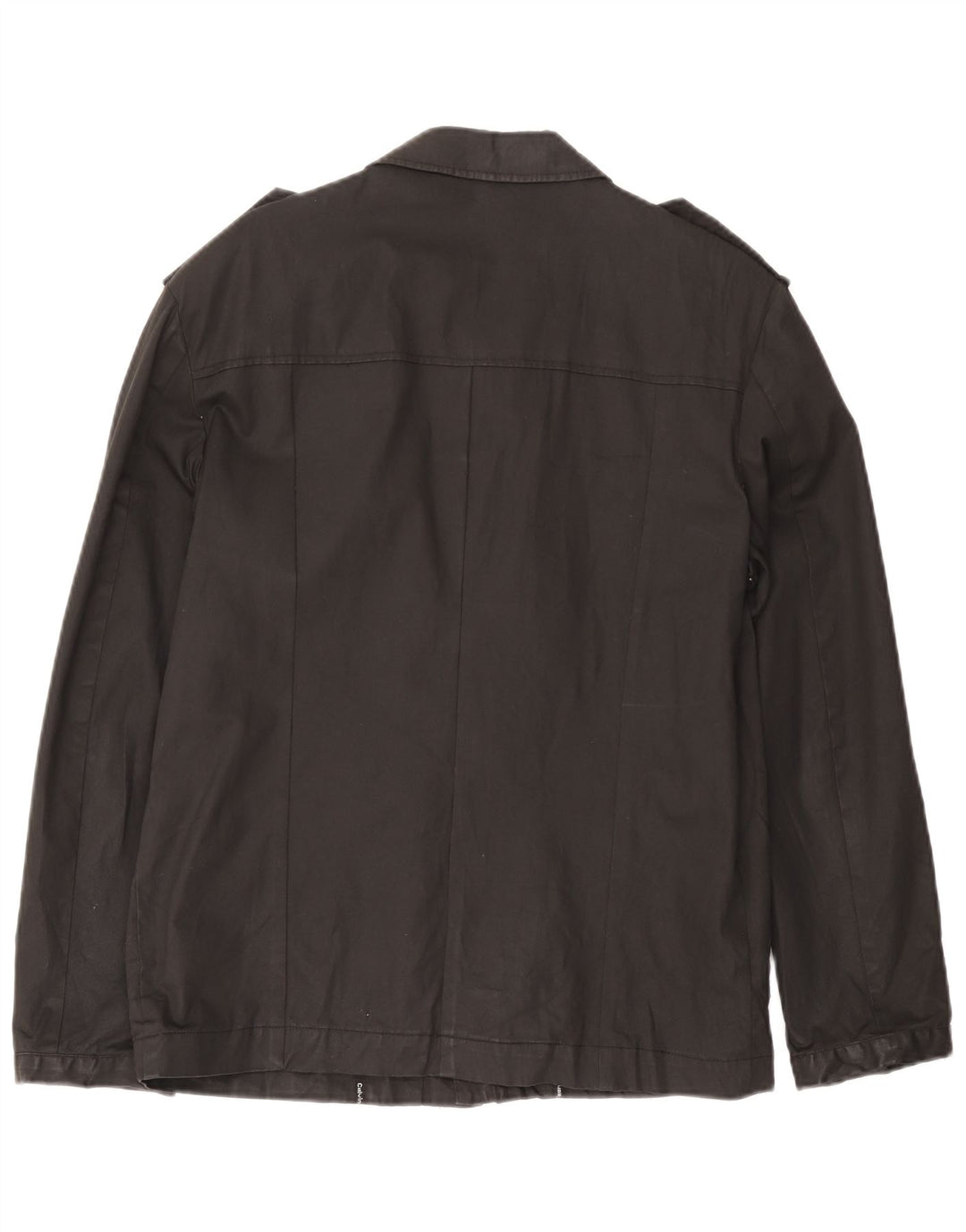 Calvin Klein Herren Militärjacke UK 38 Mittelschwarze Baumwolle
