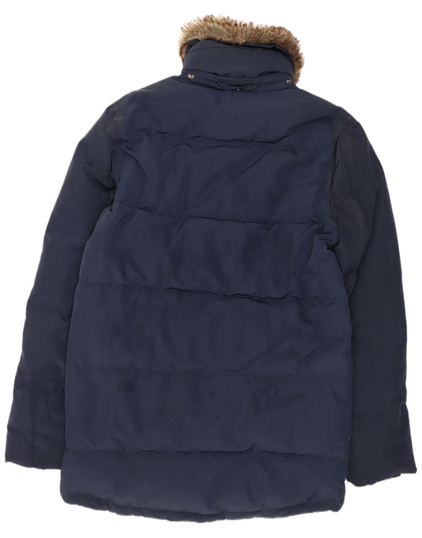 Tommy Hilfiger Herren gepolsterter Mantel UK 36 Small Marineblau Polyester