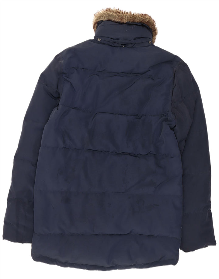 Tommy Hilfiger Herren gepolsterter Mantel UK 36 Small Marineblau Polyester