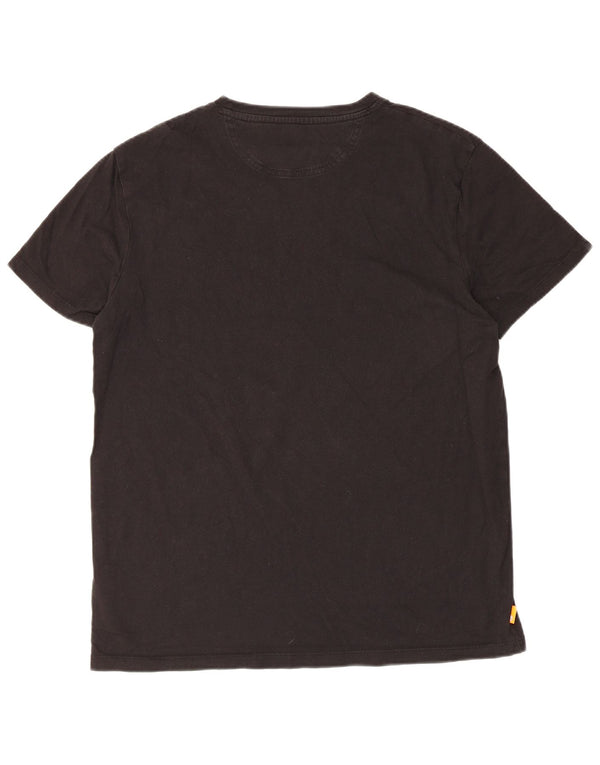 Timberland Herren Slim Fit T-Shirt Top Large Schwarz Baumwolle