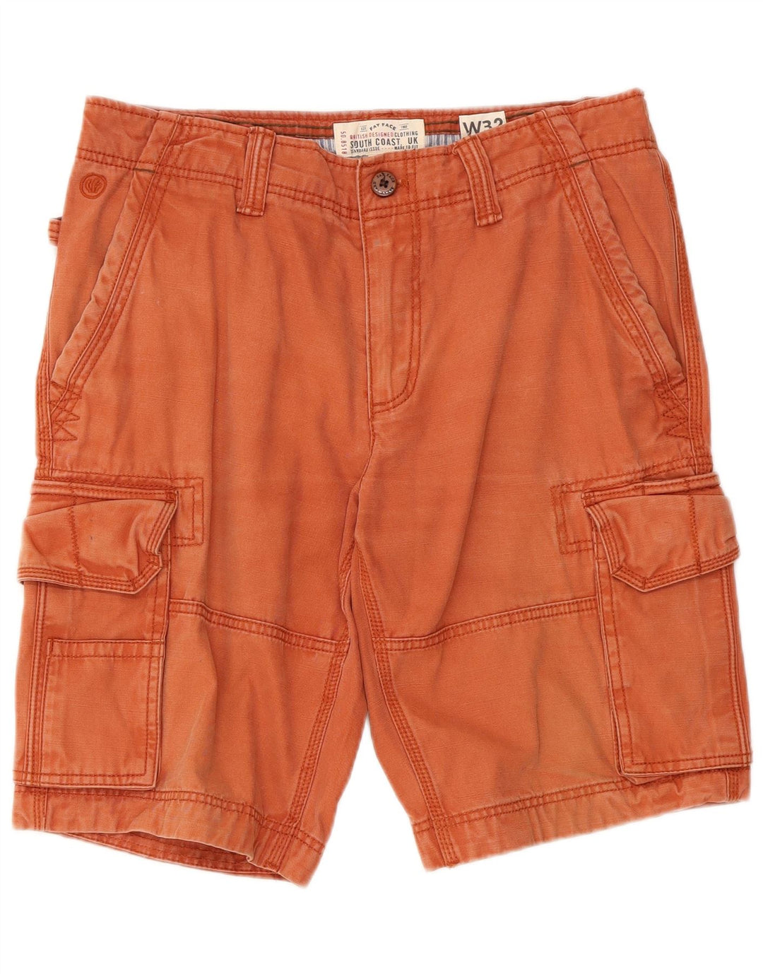 Fat Face Herren Cargoshorts W32 Mittelorange Baumwolle