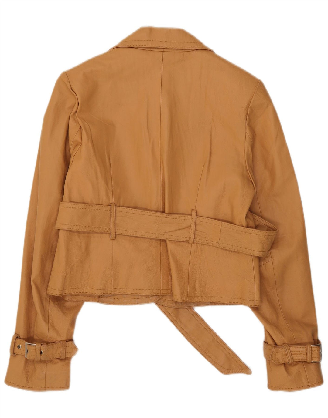 Vintage Damen Lederjacke UK 12 Medium Beige Leder