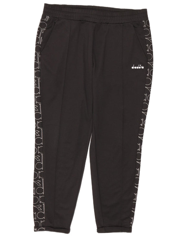 Diadora Damen Grafik-Trainingshose, Jogginghose, UK 18, XL, Schwarz