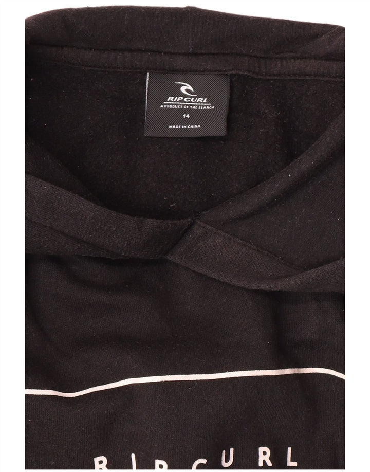 Rip Curl Damen Graphic Hoodie Pullover UK 14 Medium Schwarz