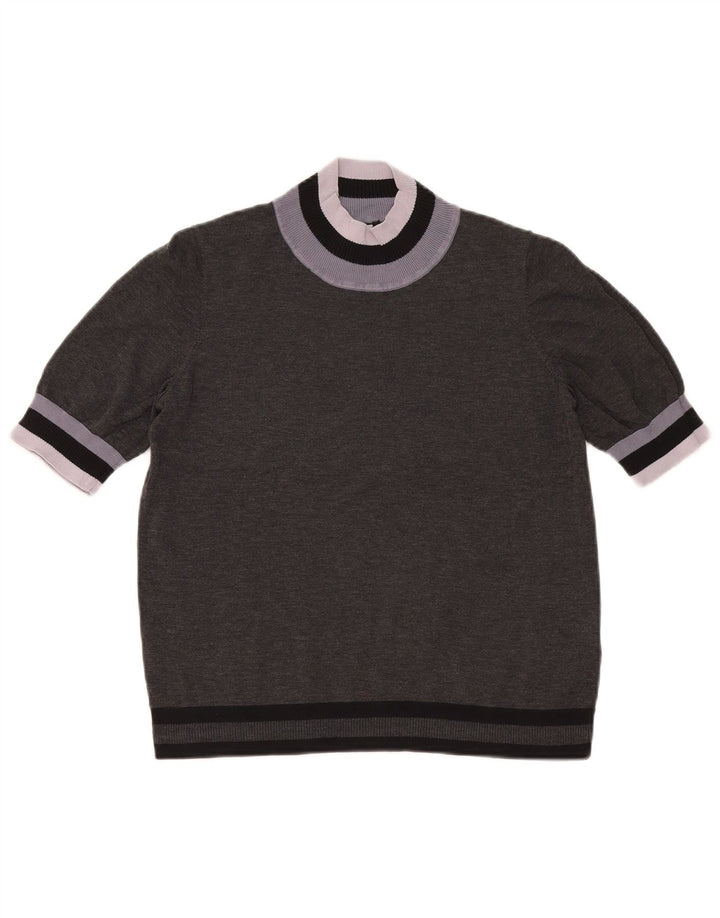 Cos Rollkragenpullover für Damen, Gr. 14, Mittelgrau, Farbblock