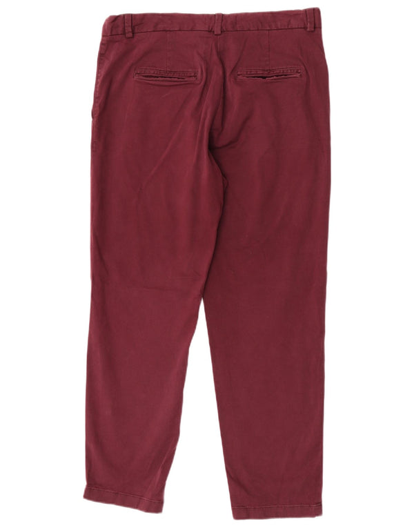 Marks & Spencer Damen Tapered Chinohose UK 12 Medium W28 L26 Burgunderrot