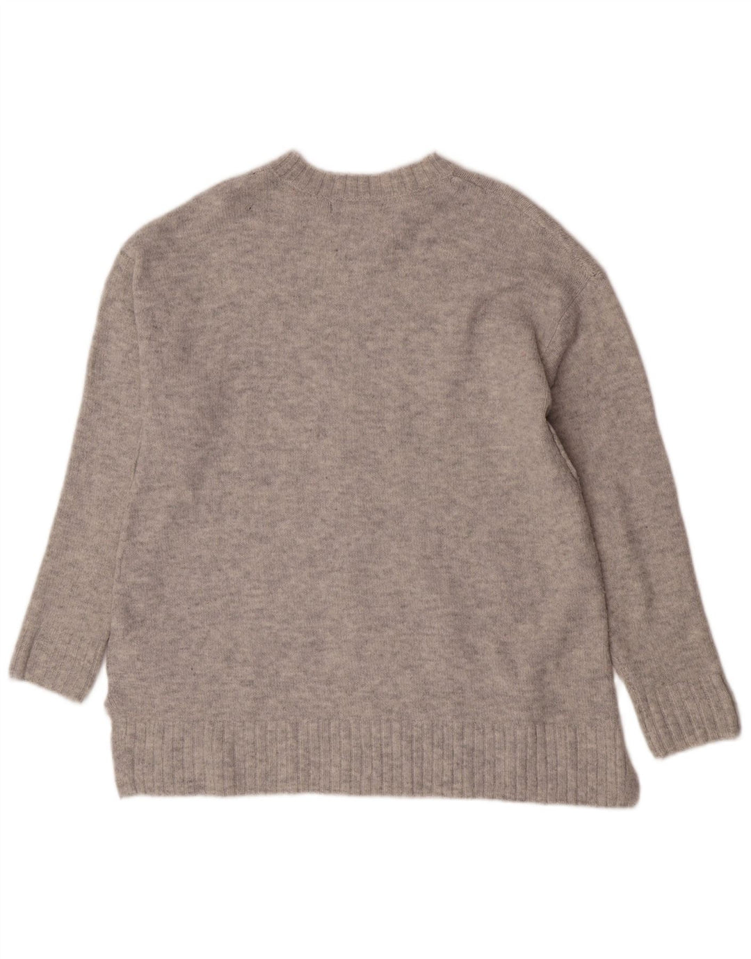 Marks & Spencer Damen-Pullover mit Rundhalsausschnitt, UK 14, mittelgraues Acryl