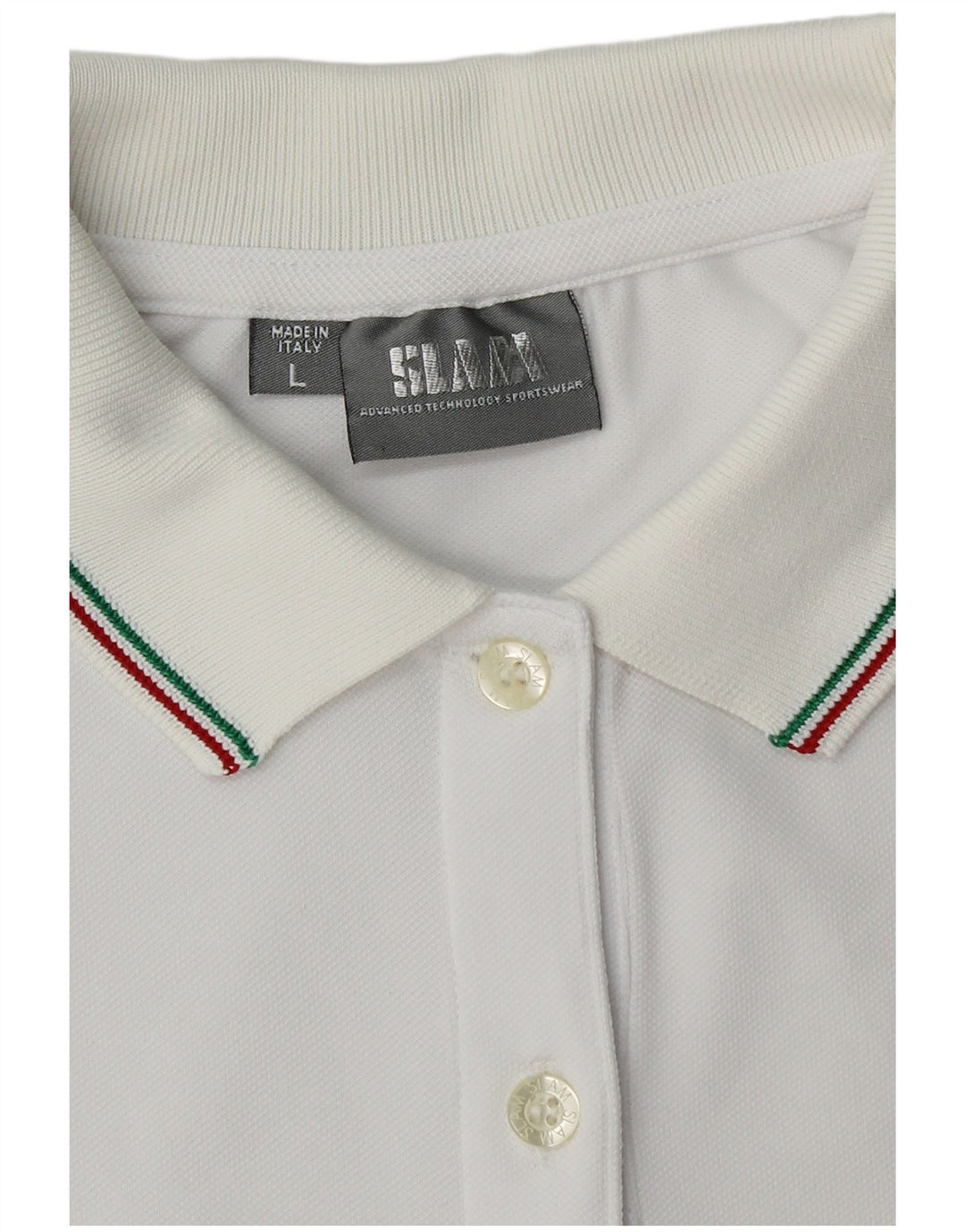 Slam Damen Poloshirt UK 14 Large Weiß Argyle/Diamant Polyamid