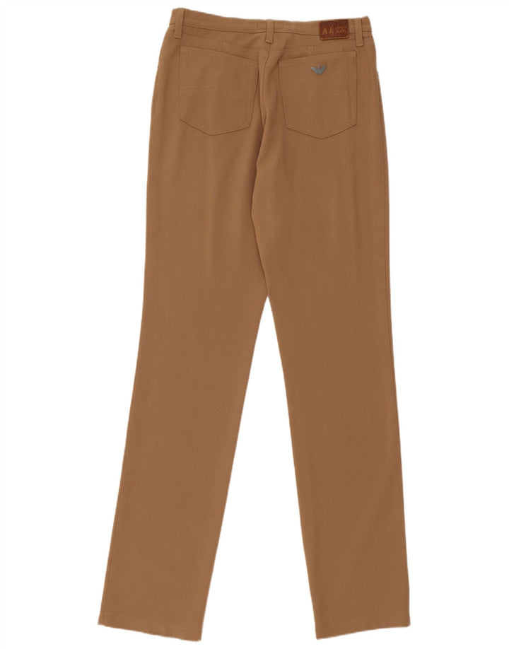 Armani Damen Slim Freizeithose W30 L34 Braunes Polyester