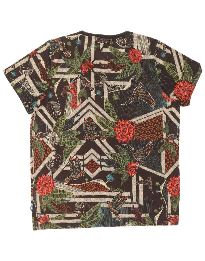 Adidas Damen Grafik T-Shirt Top UK 14 Medium Mehrfarbig Blumen