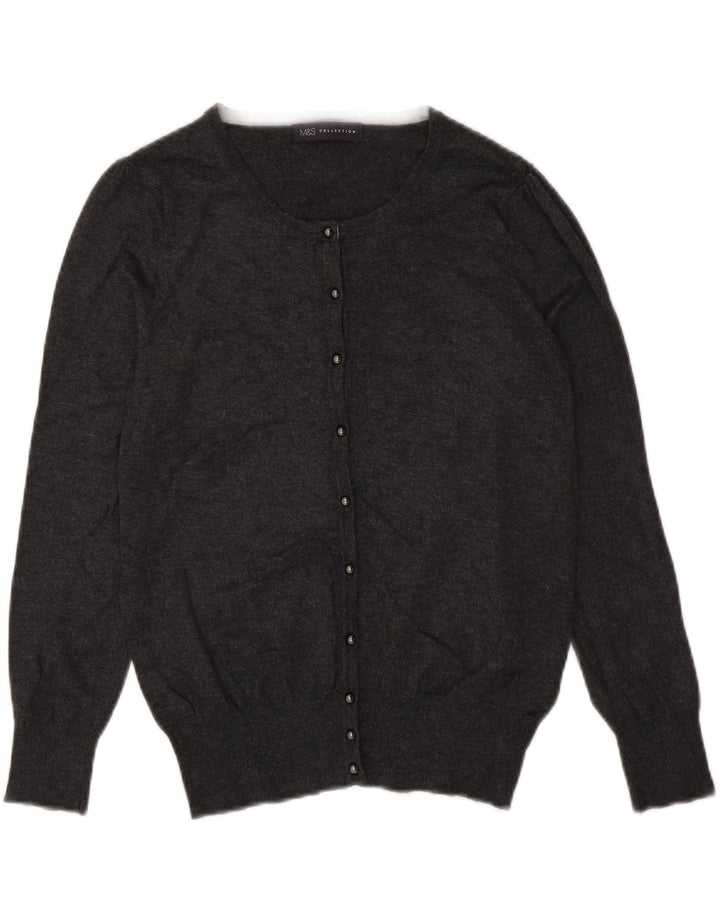 Marks & Spencer Damen Strickjacke Pullover UK 12 Mittelgraue Viskose