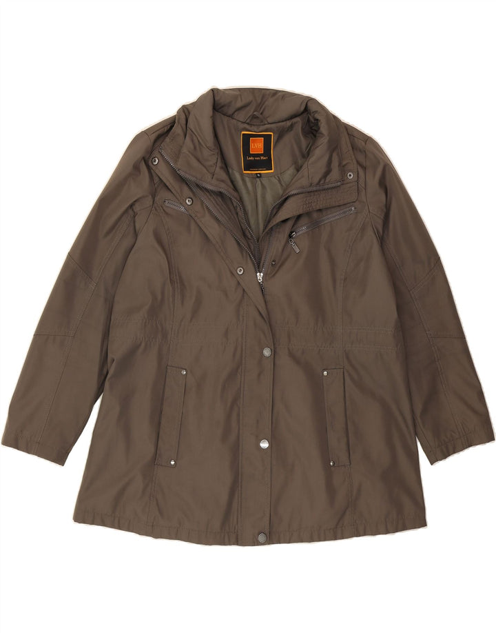 VINTAGE Womens Windbreaker Jacket UK 18 XL Grey Polyester Vintage Vintage and Second-Hand Vintage from Messina Hembry 