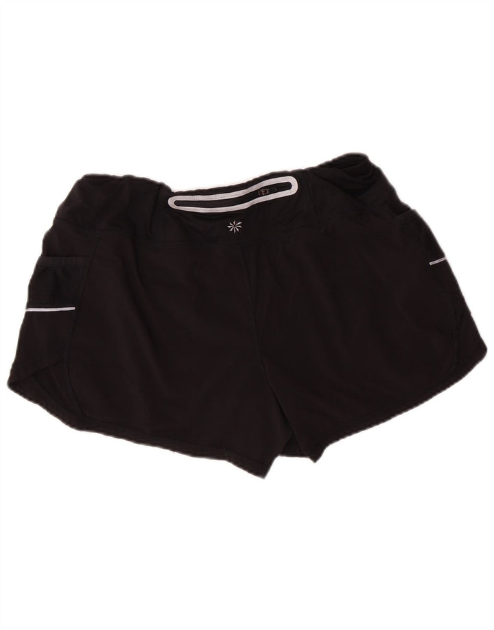 ATHLETA Damen Sportshorts UK 12 Medium Schwarz Polyester