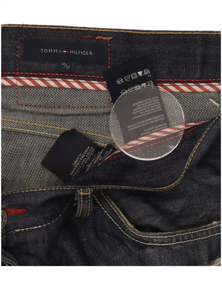 Tommy Hilfiger Herren Straight Jeans W36 L32 Blaue Baumwolle
