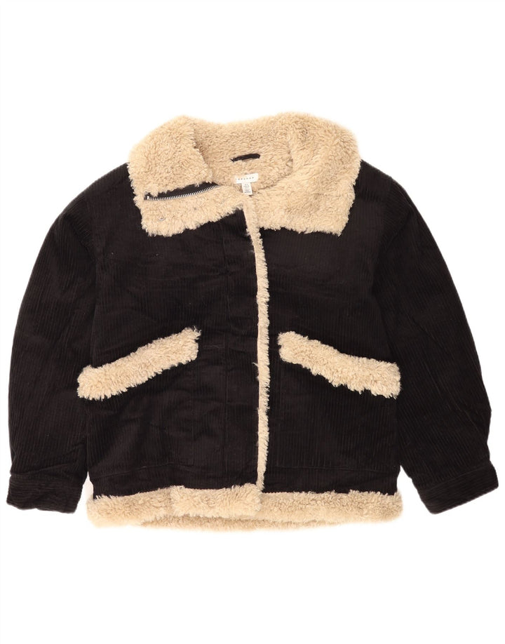 Übergroße Cordjacke für Damen von Topshop, Größe S, Größe S, Schwarz, Farbblock