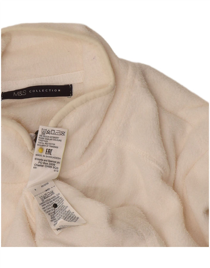 Marks & Spencer Damen Fleecejacke UK 12 Medium Off White Polyester
