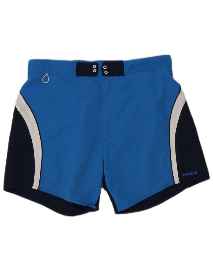 Brugi Herren-Badeshorts aus mittelblauem Colourblock-Polyester
