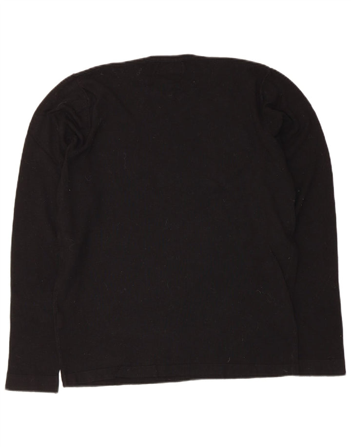 Zara Herren Top Langarm Small Schwarz Viskose