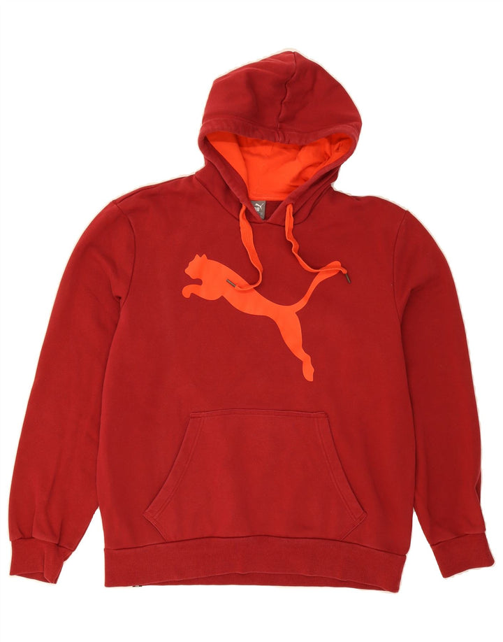 PUMA Mens Graphic Hoodie Jumper Large Red Cotton Vintage Puma and Second-Hand Puma from Messina Hembry 