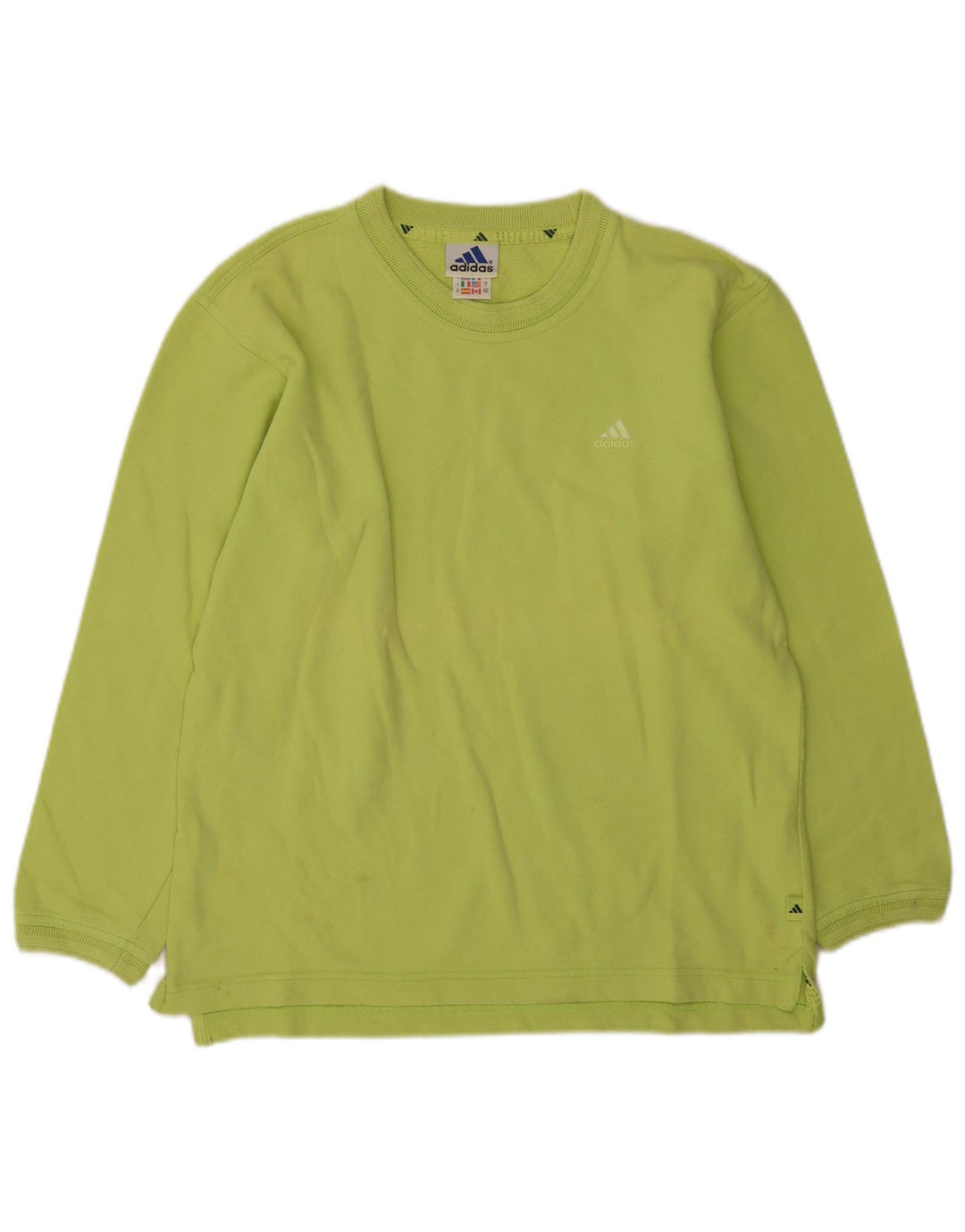 Adidas Damen Sweatshirt Pullover UK 12 Mittelgrüne Baumwolle