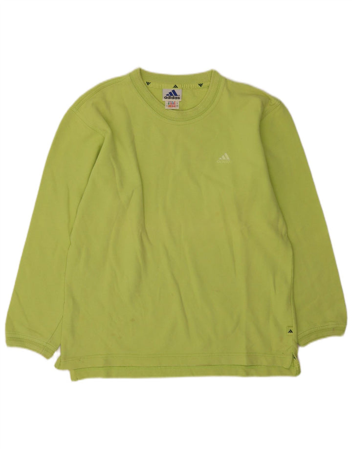 Adidas Damen Sweatshirt Pullover UK 12 Mittelgrüne Baumwolle