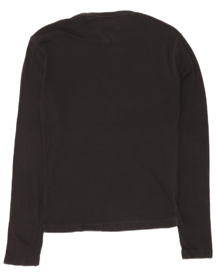 TOMMY HILFIGER Herren Top Langarm Small Schwarz Baumwolle