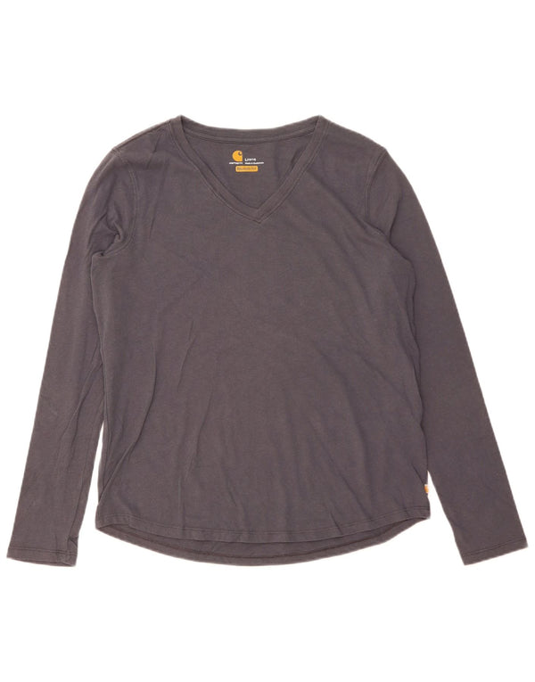 Carhartt Womens Relaxed Fit Top Langarm US 12/14 Large Marineblaue Baumwolle