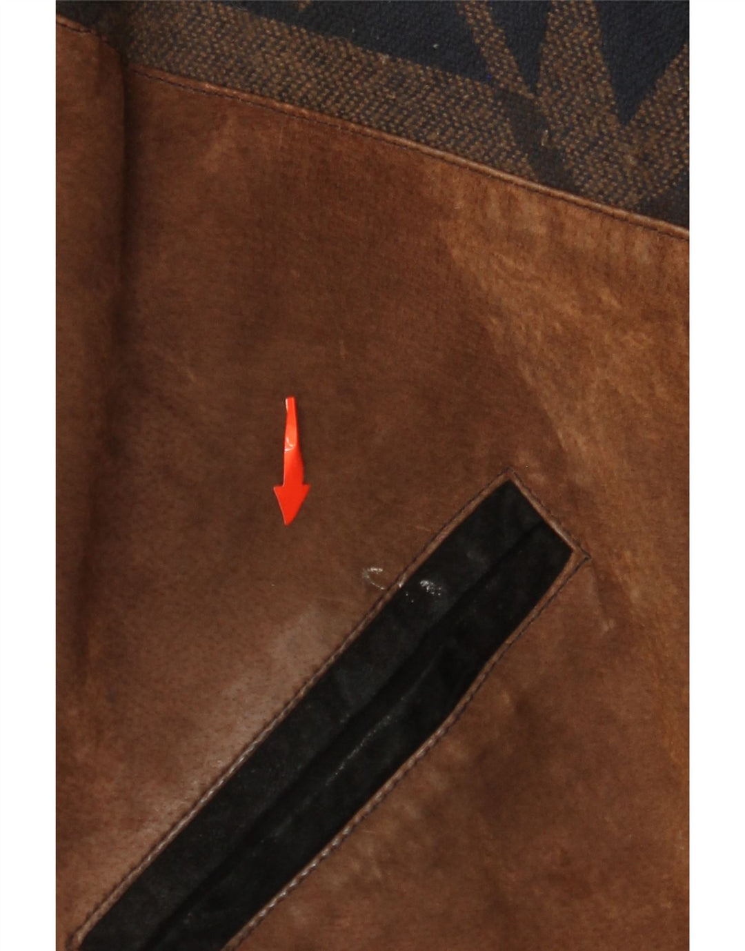 VINTAGE Herren Wildlederjacke UK 42 XL Braunes Colourblock-Leder