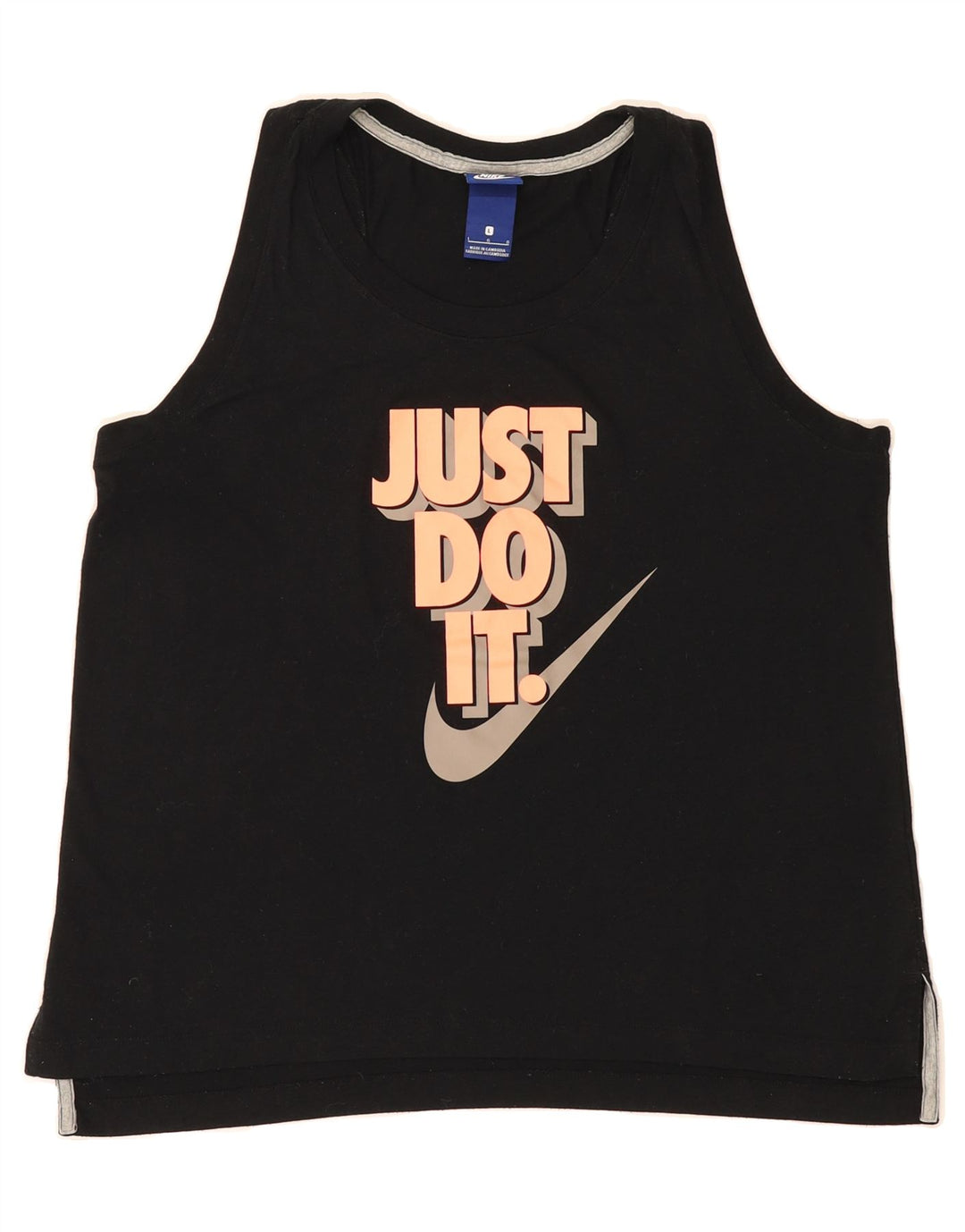 NIKE Womens Graphic Vest Top UK 16 Large Black Vintage Nike and Second-Hand Nike from Messina Hembry 