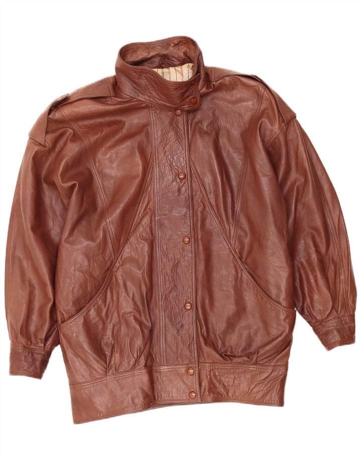 Vintage Damen Militärlederjacke UK 18 XL Braun