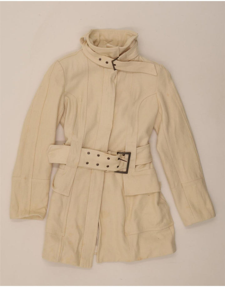 Zara Damen Trenchcoat UK 12 Mittelbeige Wolle